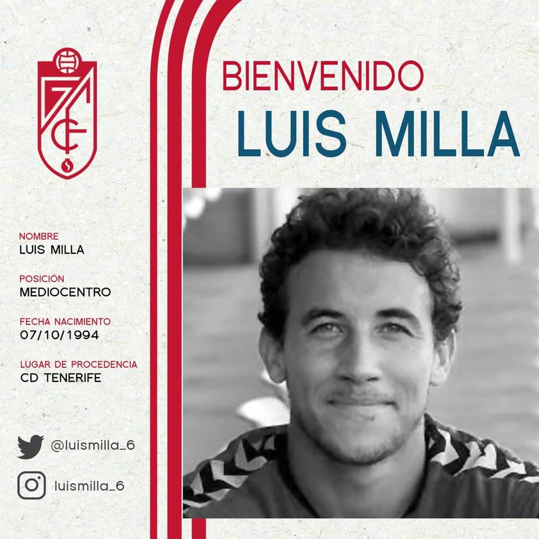 グラナダCFさんのインスタグラム写真 - (グラナダCFInstagram)「🚨🚨@luismilla_6, primera incorporación del #Granada.⠀ ⠀ 🖊 Firma como rojiblanco hasta junio de 2024.⠀ ⠀ #MillaNazari」7月31日 21時08分 - granadacf