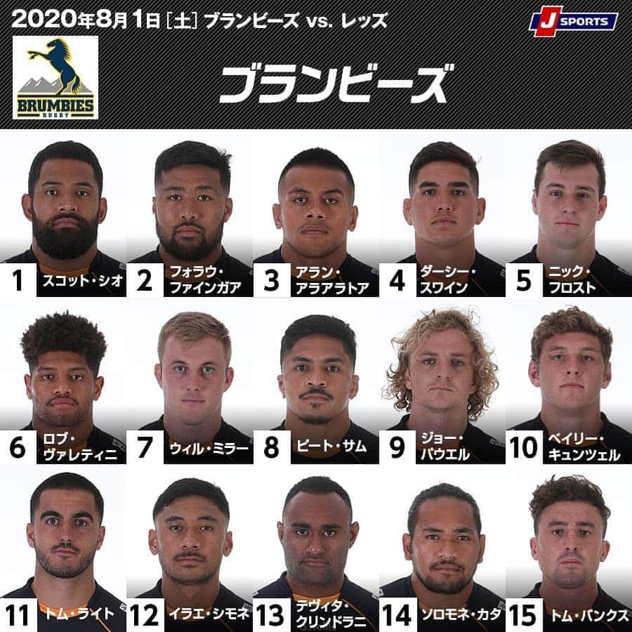 J SPORTSのインスタグラム：「✨#スーパーラグビー2020✨ オーストラリア 第5節  #ブランビーズ vs. #レッズ    📆8月1日（土） ⏰午後6:05～　 📺J SPORTS 1生中継 💻J SPORTSオンデマンドLIVE配信  解説🎤#村上晃一 実況🎤#谷口廣明  会場：GIOスタジアム, キャンベラ」
