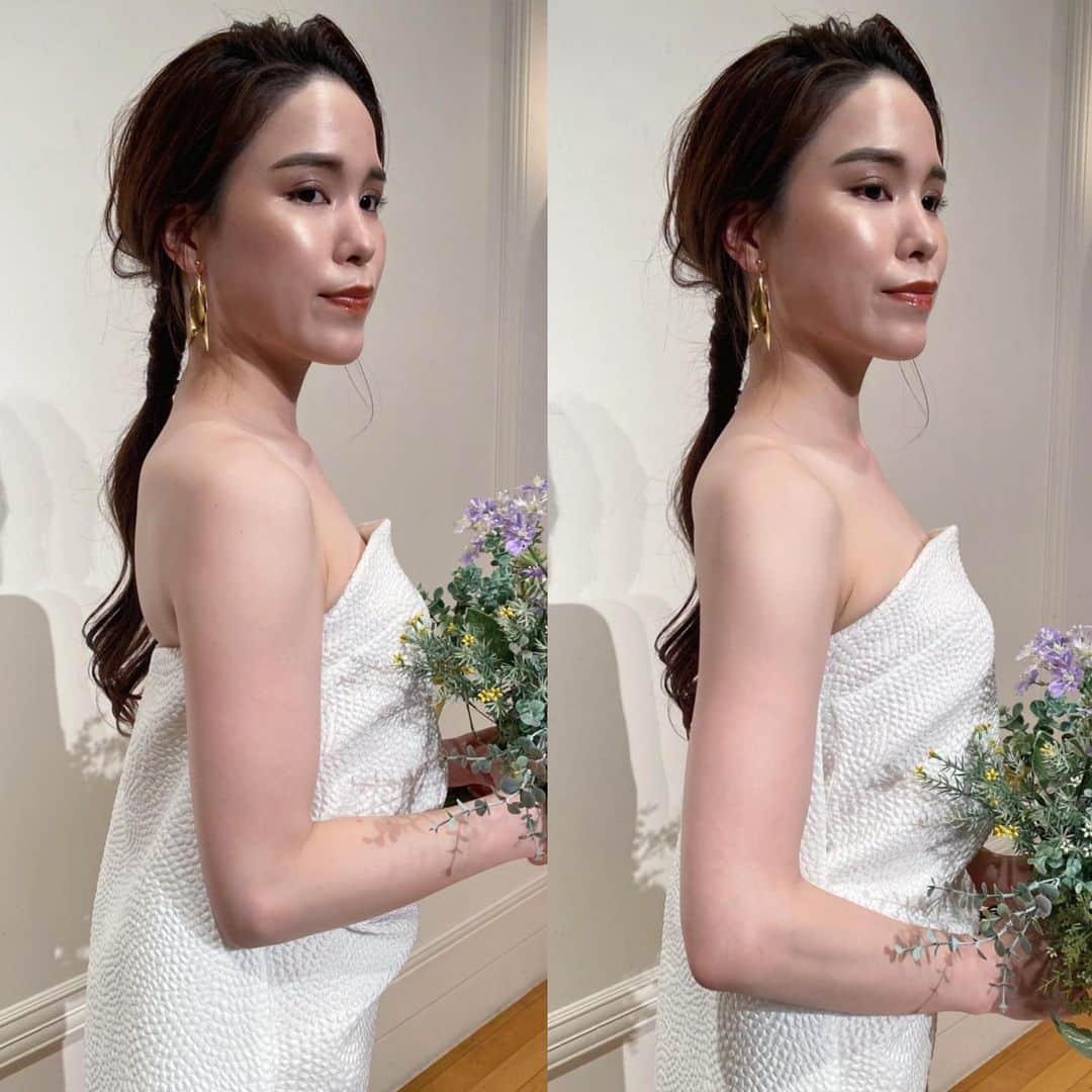 ヴィラデマリアージュさいたまのインスタグラム：「. . Before & After . MAISON DE BLANCHE 銀座メゾット: 「プロのカメラマンが教える最も綺麗なな写真の撮られ方」 . 知っておくべき科学的な美✨ 「好き」と「似合う」はMAISON DE BLANCHE 銀座で！ . . Photo : @maisondeblanchephoto  Model : @hnm_dressing  Styling : @haruna.dress  Hair&Make : @3110mayuko_  Dress : @sophieetvoilatokyo  . .................................................... #maisondeblanche #weddingdress #メゾンドブランシュ #ウェディングドレス #ヘアメイク #結婚式 #プレ花嫁 #ウエディング #結婚式準備 #花嫁 #前撮り #ウエディングフォト #wedding #weddingday #ドレス試着 #パーソナルカラー #ボディーコンサルティング #カラーコンサルティング #インポートドレス #卒花嫁 #女子会 #美容好きな人と繋がりたい #インスタ映え #ドレス迷子 #フォトウエディング #おしゃれさんと繋がりたい #好き&似合う #科学的美」