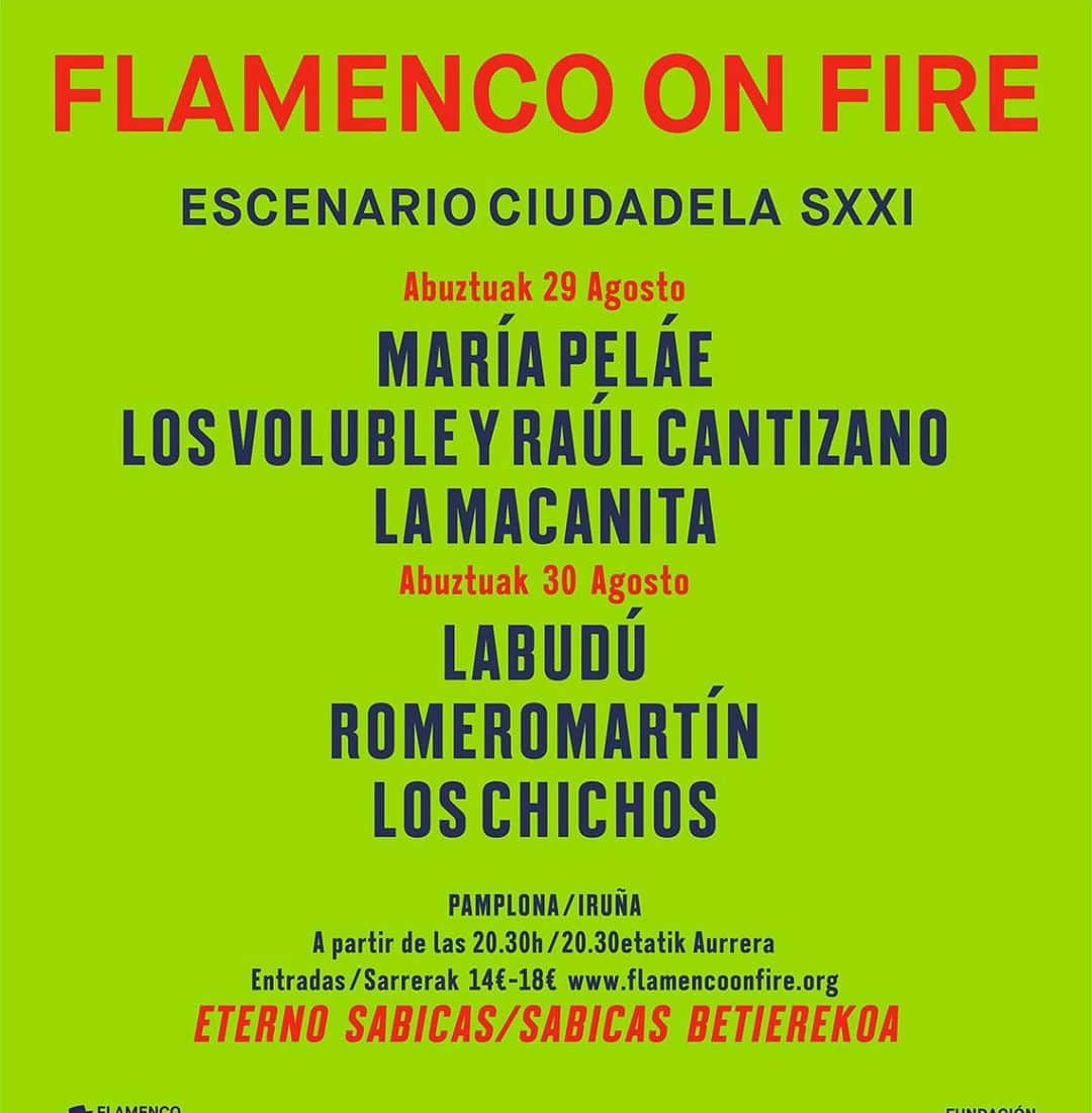 DeFlamenco.comさんのインスタグラム写真 - (DeFlamenco.comInstagram)「Flamenco on Fire 2020 completa su programación  Ciclo grandes conciertos, escenario Ciudadela, Calles, balcones y patios, Civivox Condestable, Jornadas Eterno Sabicas.  Del 26 al 30 de agosto, el flamenco responsable en Pamplona. #Onfireresponsable  #flamenco #deflamenco #onfire #pamplona   @flamencoonfire」7月31日 21時46分 - deflamenco