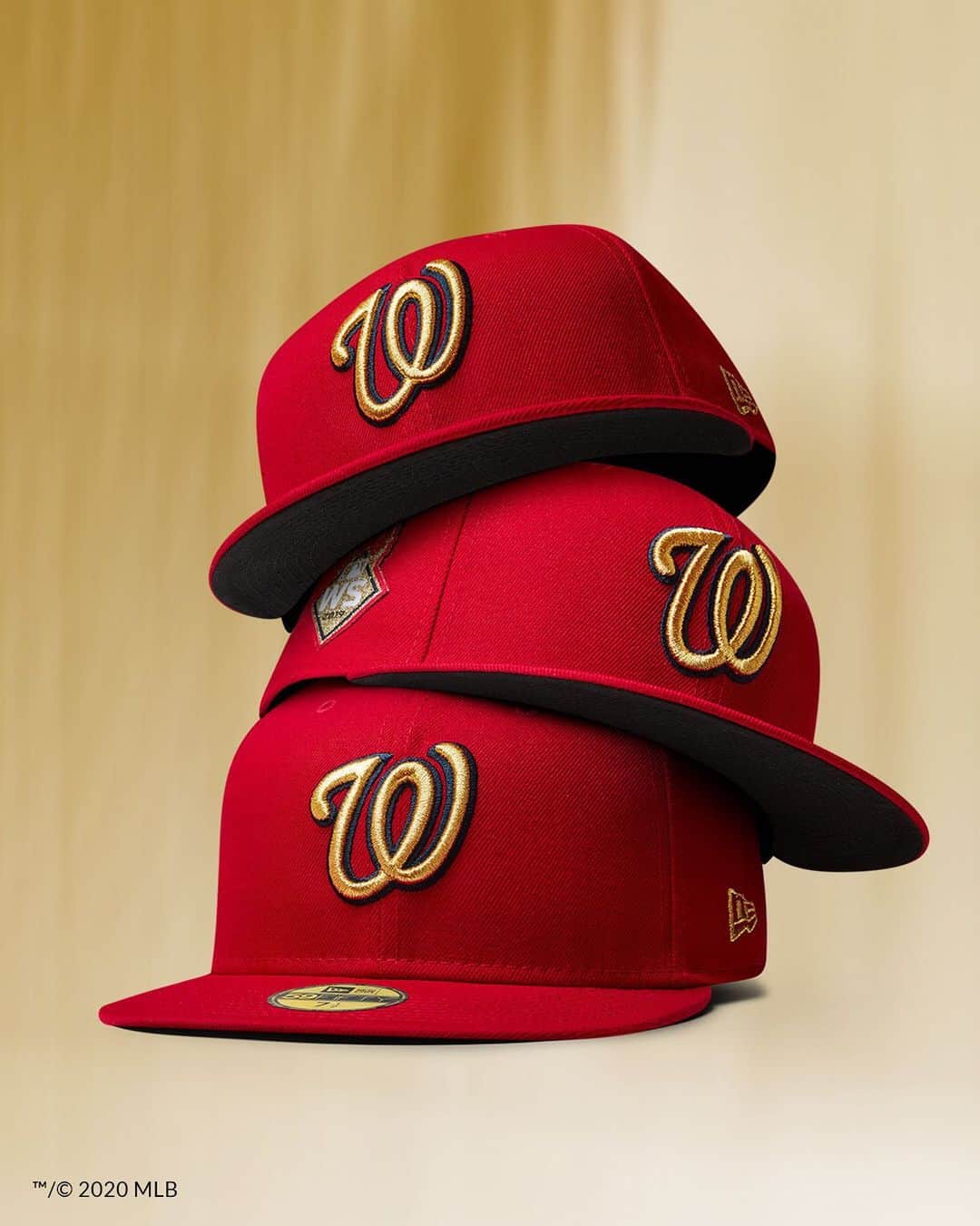 ニューエラ・キャップのインスタグラム：「Champions get the gold treatment. 🏆 . The official on-field cap of the 2019 World Series Champions @nationals.」