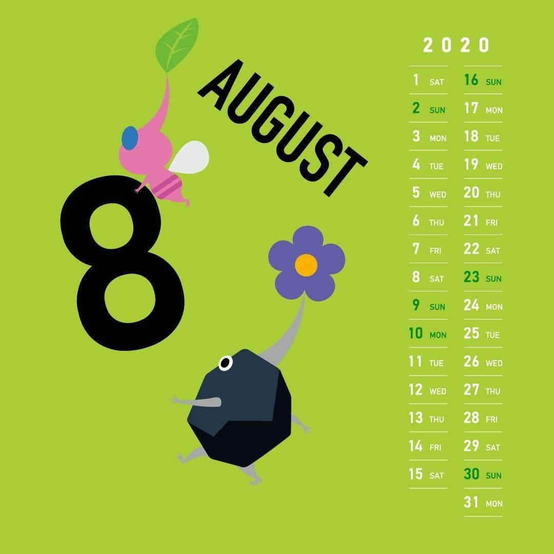 任天堂さんのインスタグラム写真 - (任天堂Instagram)「#2020年 #8月のカレンダー #ピクミン #August #calendar」8月1日 10時00分 - nintendo_jp