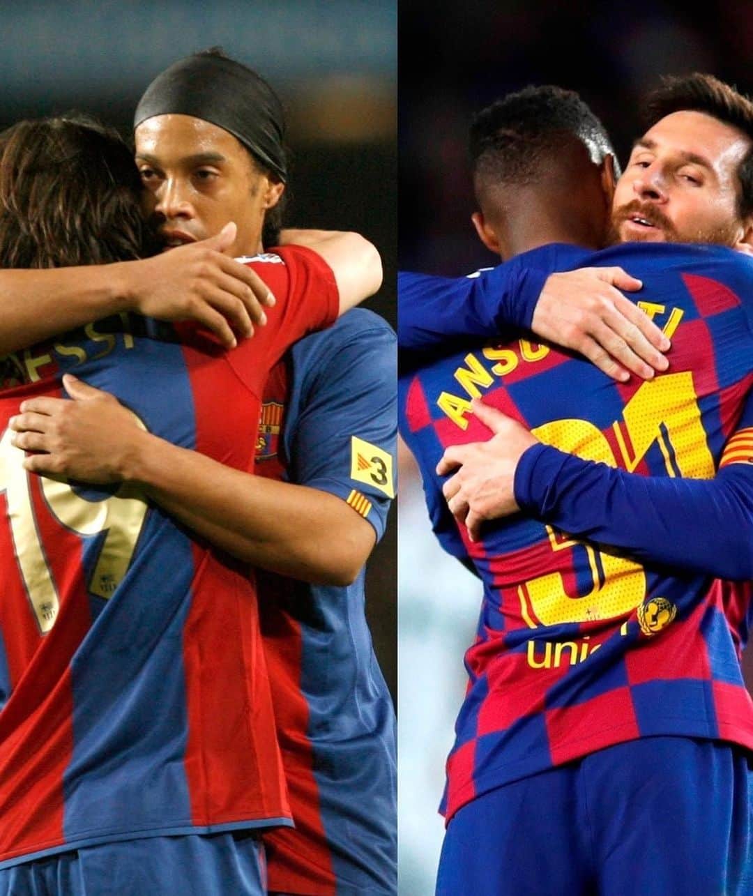 LFPさんのインスタグラム写真 - (LFPInstagram)「𝐀 𝐧𝐞𝐰 𝐞𝐫𝐚... 💙🌟❤️ • #Messi #Ronaldinho #AnsuFati #Barça #LaLigaSantander #LaLiga #LaLigaHistory」8月1日 2時05分 - laliga
