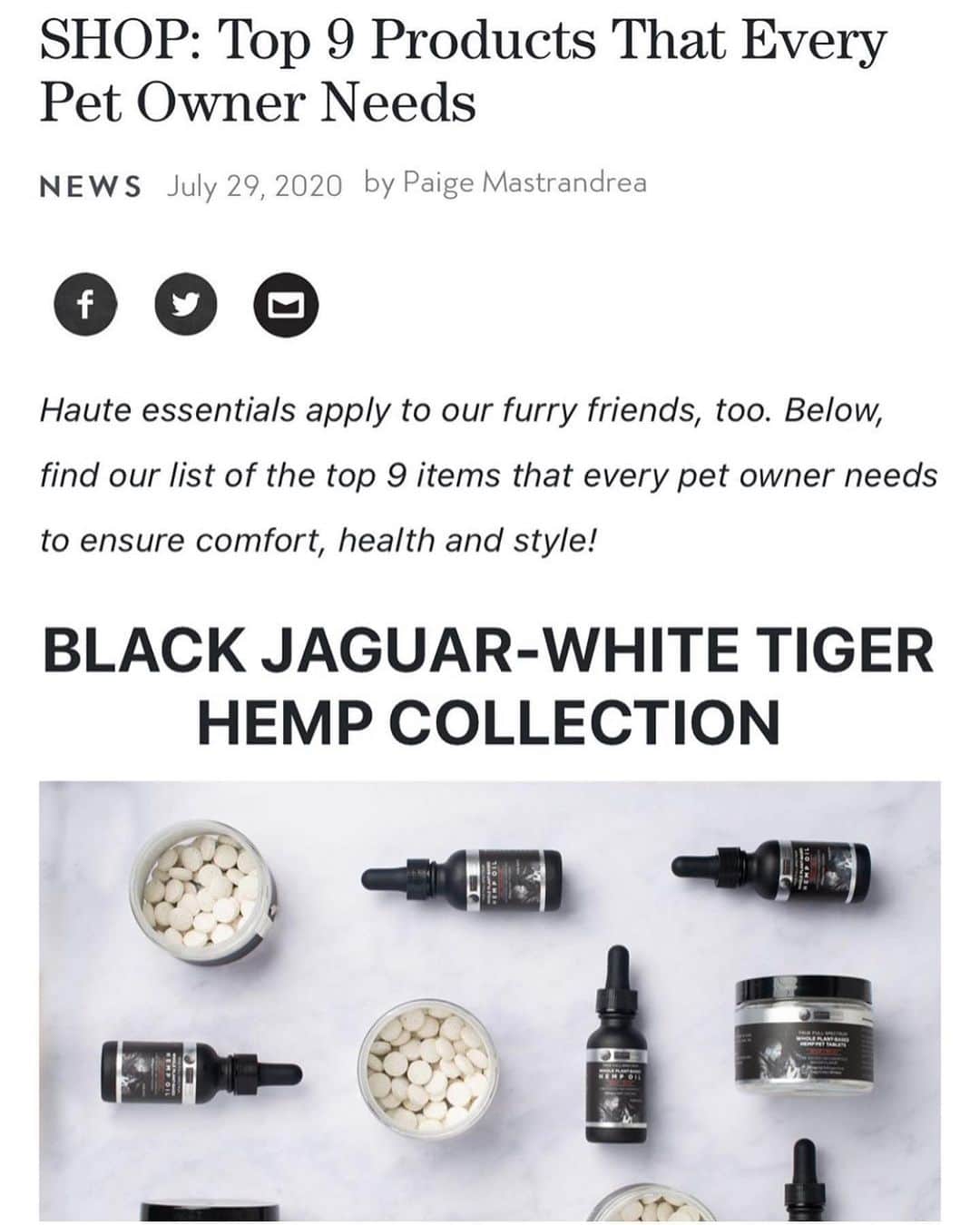 Black Jaguar-White Tiger さんのインスタグラム写真 - (Black Jaguar-White Tiger Instagram)「Thank You @hauteliving  The best Hemp on the Planet... www.BJWTHemp.com」8月1日 2時27分 - blackjaguarwhitetiger