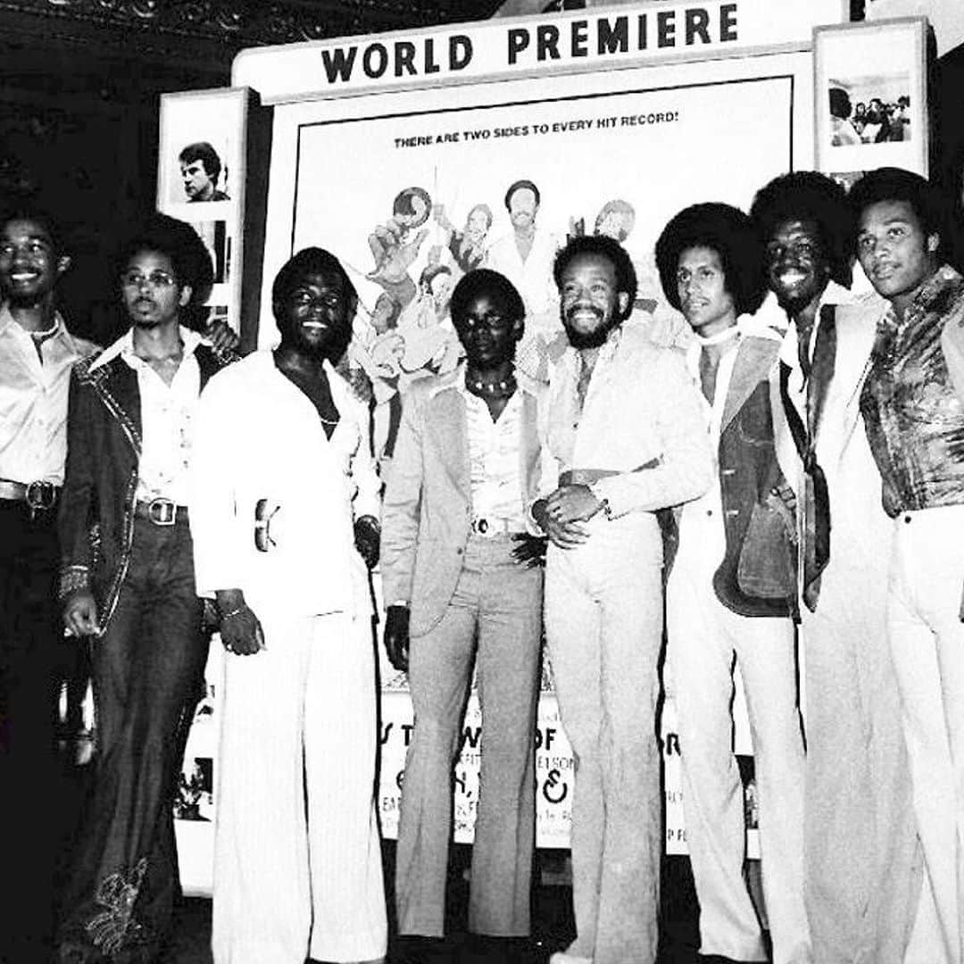 アース・ウィンド・アンド・ファイアーのインスタグラム：「#FBF to the world premiere of the first movie we were in, 'That's The Way of the World' circa June 1975.⠀ 📽🎬 Sig Shore」