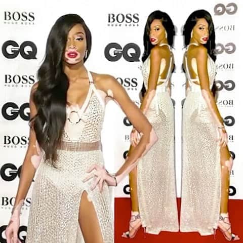 ジュリアンマクドナルドのインスタグラム：「Happy birthday to my amazing friend, the stunning, @winnieharlow ❤️❤️ I hope you have the most fabulous time with your loved ones, can’t wait to celebrate like you deserve! Love, Julien xx  @winnieharlow pictured here at the #GQMenOfTheYear event wearing a Bespoke #JULIENMACDONALD crystal-embellished couture gown at the @britishgq Style Awards  Styled by @annatrevelyan Hair by @hbjbofficial」