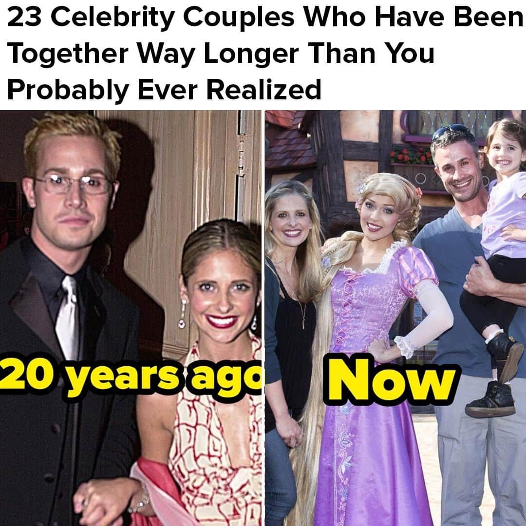 BuzzFeedさんのインスタグラム写真 - (BuzzFeedInstagram)「We're going on 20-plus years for Freddie Prinze Jr. and Sarah Michelle Gellar. Twenty years!!! See more couples in the link in bio 👆」8月1日 4時30分 - buzzfeed