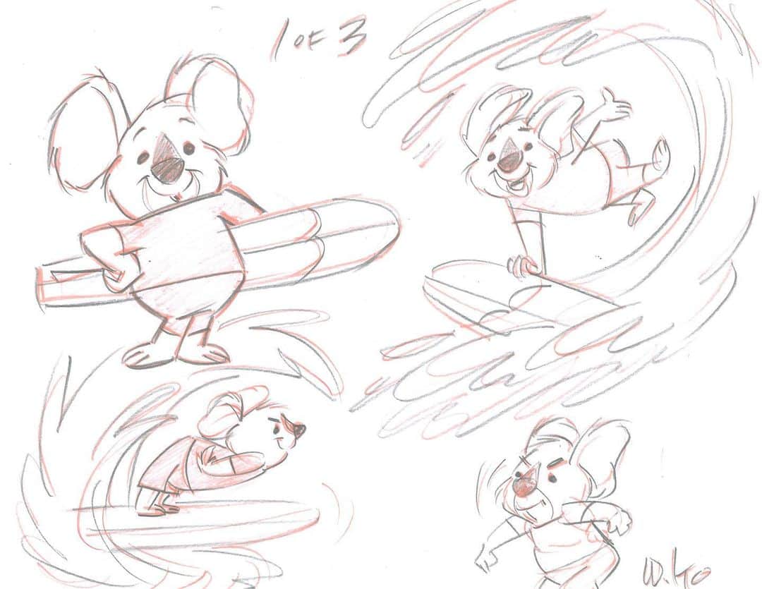 マリブシャツのインスタグラム：「Check out some of these Stubbies character concept drawings by Disney artist Willie Ito! 🐨」