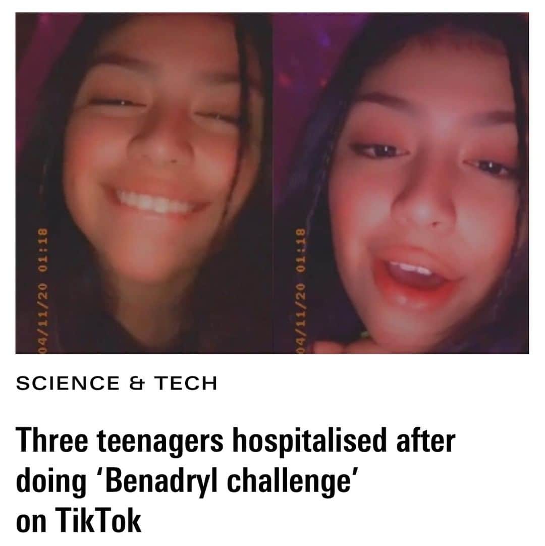 Dazed Magazineさんのインスタグラム写真 - (Dazed MagazineInstagram)「#YouveBeenReading – a look at what’s at the top of our #MostRead section each week. ⁠ ⁠ This week, disturbing news that teens have been hospitalised after doing ‘Benadryl challenge’ on TikTok.  ⁠ Tap the link in bio to read more 📲」8月1日 8時15分 - dazed
