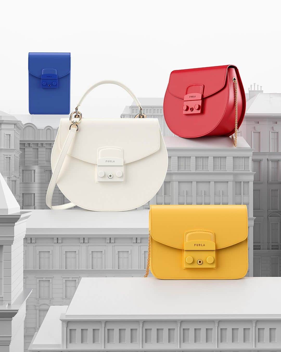 フルラのインスタグラム：「Every mood, every color, every city: explore the world your way with the Furla Metropolis - shaped to suit each moment of your urban life. Select the style and go.  #furlametropolis #dreammetropolis #thefurlasociety #furlafeeling #newcollection #furla #accessories #fashion」