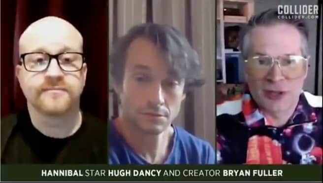 ヒュー・ダンシーのインスタグラム：「Hugh's face when Bryan says NBC wanted to cast John Cusack as Hannibal lmaoooo」