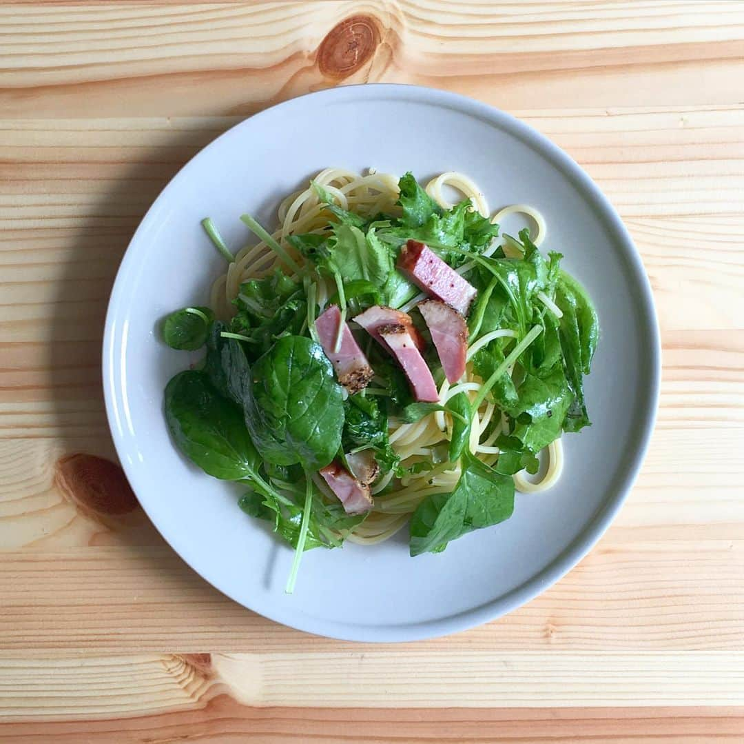 宮本菜津子さんのインスタグラム写真 - (宮本菜津子Instagram)「今日のひるごはん。スーパーのお惣菜で買った鴨肉のロースト、ベビーリーフ、オリーブオイル、ポッカレモン、塩を混ぜたところに冷たいパスタぶち入れたやつ。冷たい麺がうまい季節になってきたな〜🧊美味しかった！ - #massofthefermentingdregs  #motfd #masudore #lunch #lunchtime #lunchtime🍴  #lunchtime😋  #マスドレ #ひるごはん #おひるごはん #昼ごはん #お昼ごはん #昼ご飯 #お昼ご飯 #パスタ」8月1日 12時16分 - natsukondesu