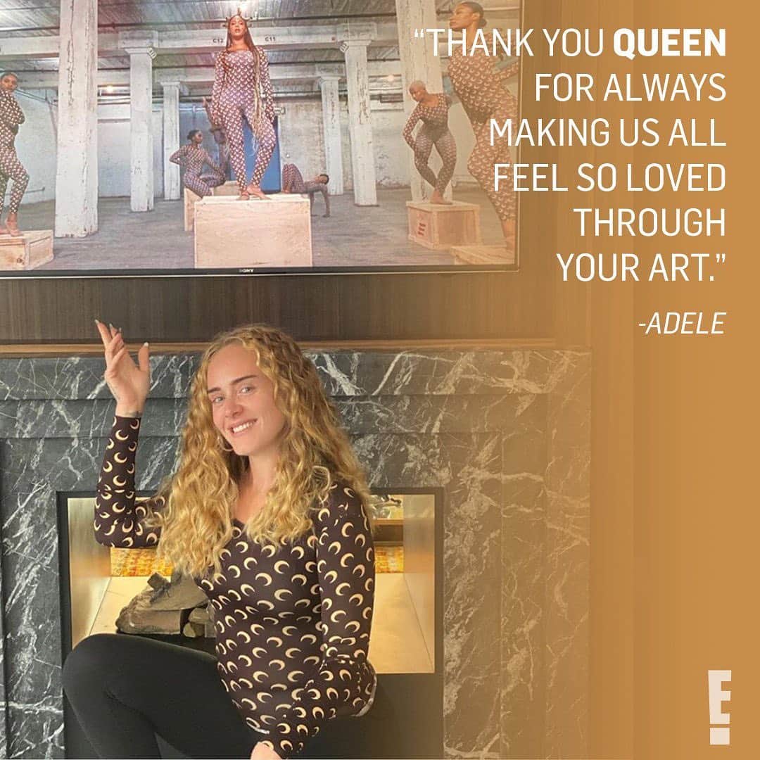 E! Onlineさんのインスタグラム写真 - (E! OnlineInstagram)「Hello, how are you? We're doing great after seeing this photo of one Queen supporting another. 👑(📷:@adele)」8月2日 3時46分 - enews