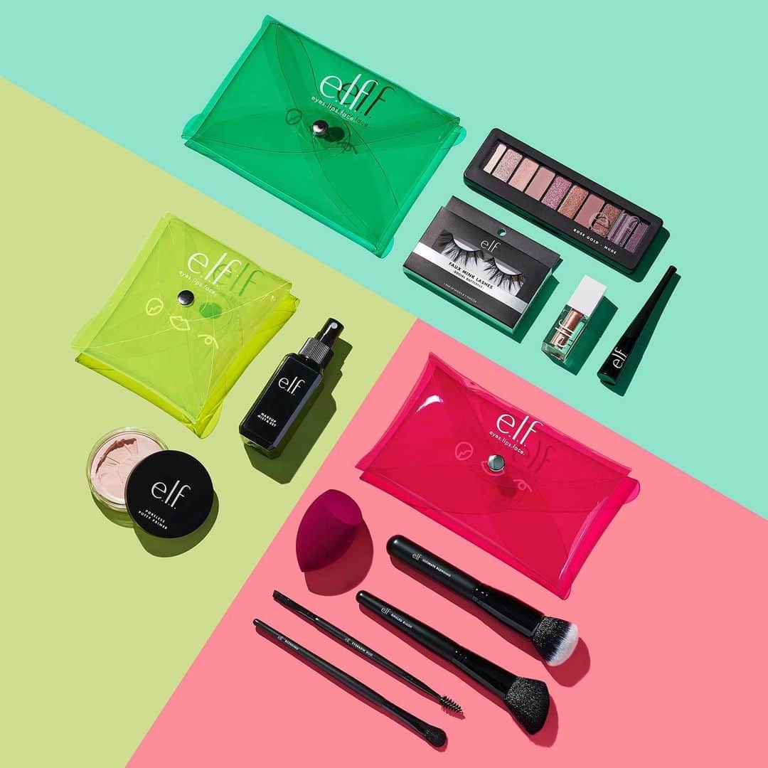 e.l.f.さんのインスタグラム写真 - (e.l.f.Instagram)「Introducing our limited edition Sweet 16 Collections🎂🎉 - 3 curated kits offering all of the e.l.f. essentials you need in poppin' neon pouches inspired by the 2000s. ⁣ ⁣ Sweet 16 "As If" Set⁣ 💛Create a flawless base and finish for your makeup with our Sweet 16 "As If" Prime and Set Kit. It includes our Poreless Putty Primer, Makeup Mist & Set and a yellow neon pouch.⁣ Sweet 16 "That's Hot" Set⁣ 💖Achieve any makeup look using these essential brushes and tools. Our Sweet 16 "That's Hot" Brush Set includes the Total Face Sponge, Ultimate Blending Brush, Angled Blush Brush, Eyebrow Duo Brush, Blending Brush, and a hot pink neon pouch.⁣ Sweet 16 "Bling" Set⁣ 💚Achieve a subtle to dramatic eye look with the Sweet 16 "Bling" Eye Set. This set includes our Expert Liquid Liner in Jet Black, Liquid Glitter Eyeshadow in Flirty Birdy, our Rose Gold Eyeshadow Palette, Faux Mink Lashes in Social Butterfly and a green neon pouch. ⁣ ⁣ Available exclusively on elfcosmetics.com - while supplies last! 😉 #eyeslipsface #elfingamazing #elfcosmetics #crueltyfree #vegan」8月2日 4時05分 - elfcosmetics