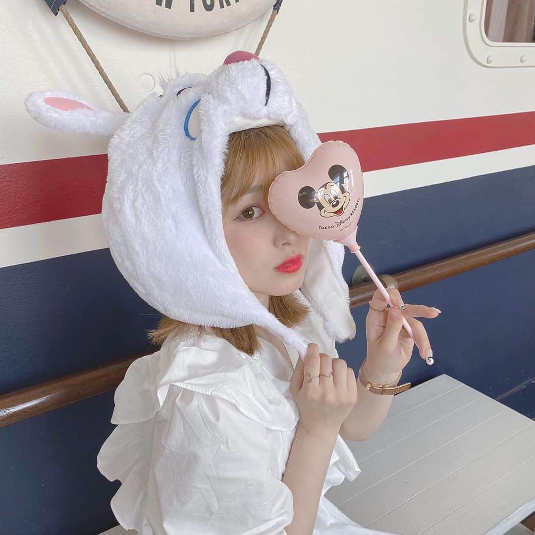 青木菜花さんのインスタグラム写真 青木菜花instagram にこにこ ディズニー ディズニーシー ディズニーコーデ 白うさぎ 白うさぎコーデ 白ウサギ 被り物 ホワイトコーデ Instalike Instagram Instagood Instapic Lfl 8月1日 時24分