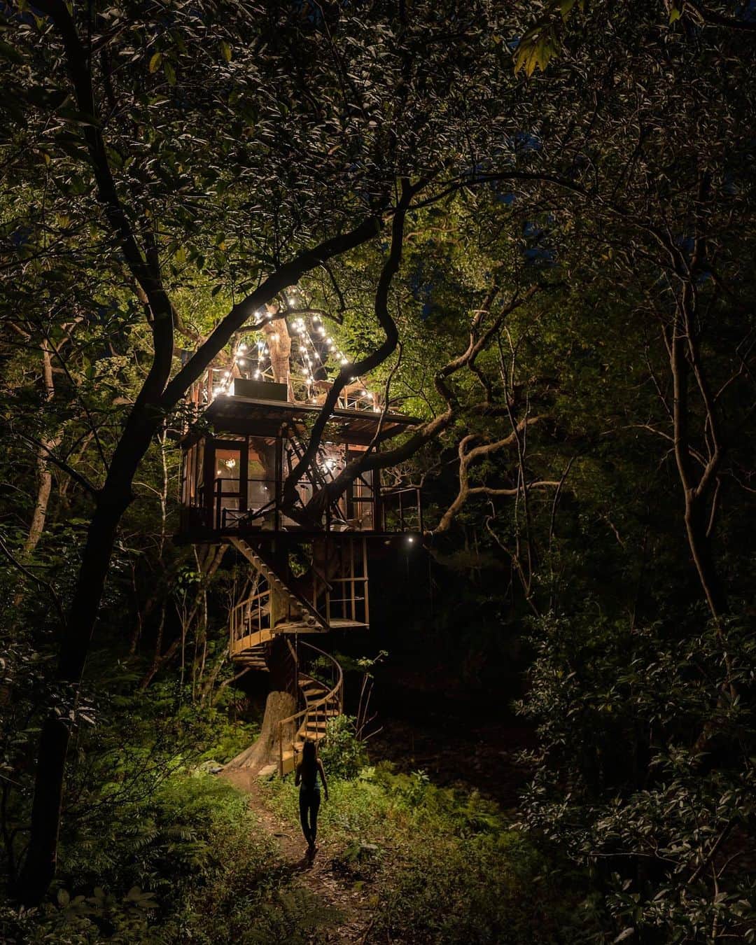 Syuuichi Yamadaさんのインスタグラム写真 - (Syuuichi YamadaInstagram)「沖縄本島北部、ヤンバルの森にある ツリーハウスエコリゾート  @treeful.treehouse  会った人には話ししてますが 会社員を辞めてここでカメラマン兼 ツリーハウスビルダーとして 働き始めました。 そこで撮った童話の世界に 入り込んだような夜のツリーハウス。 将来は宿泊施設になります。 コロナで外出しにくい世の中だけど 落ち着いたら遊びに来てね : ) @treeful.treehouse のアカウントも 自分が写真撮っているのでよろしくです。」8月1日 21時08分 - yama_ok5