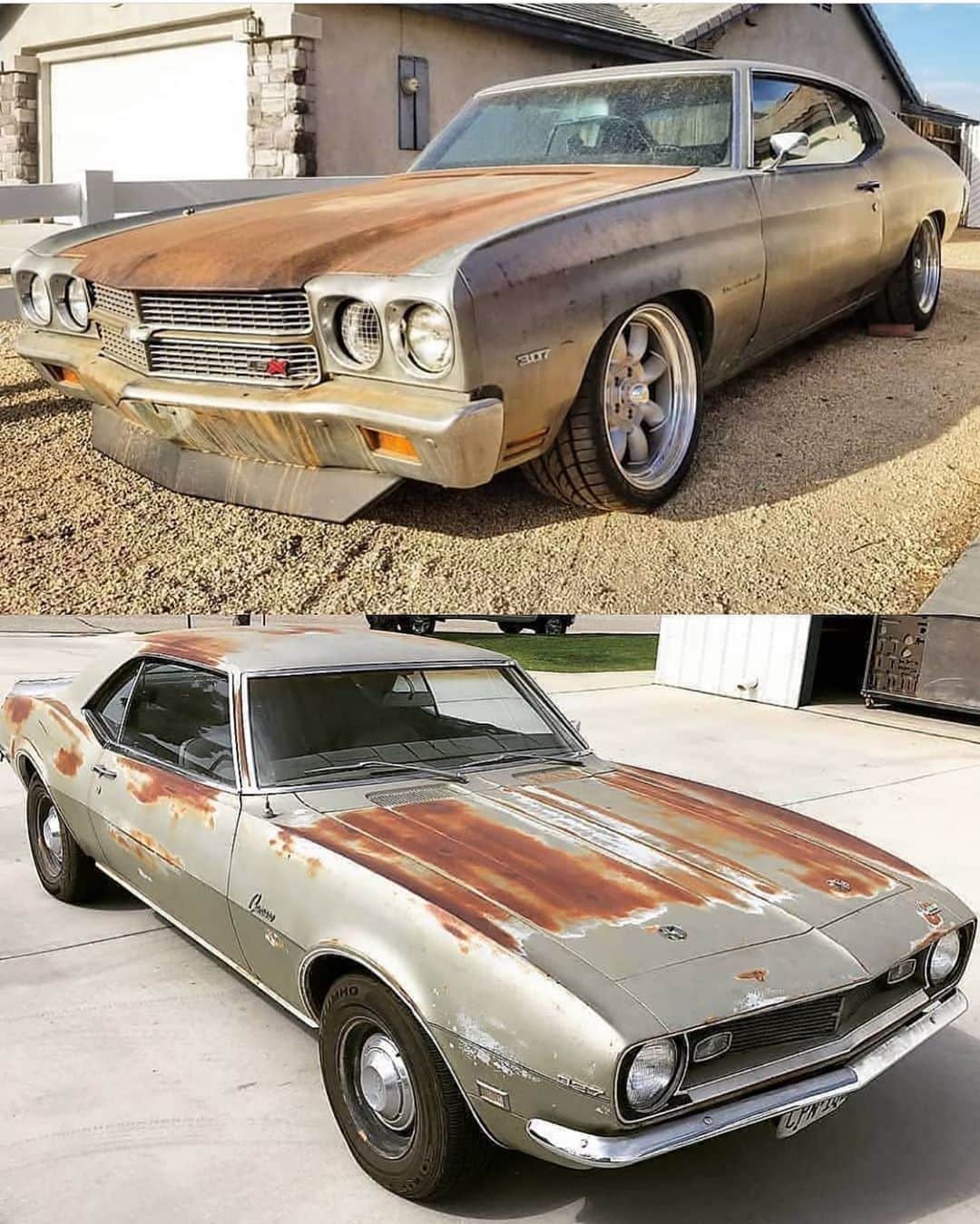 Classics Dailyさんのインスタグラム写真 - (Classics DailyInstagram)「#ClassicsFeature _____ Do you take the Chevelle up top or the Camaro on the bottom? _____ #classiccar #musclecar #hotrod #protouring #prostreet #restomod #classicsdaily #streetrod #streetcar #customcar #hotrods #streetrods #toporbottom #chevrolet #chevy #chevelle #camaro」8月2日 0時03分 - classicsdaily