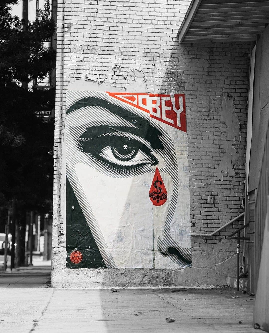 Shepard Faireyのインスタグラム：「Street shot by @jonathanfurlong.⁠ #obey #obeygiant #shepardfairey」