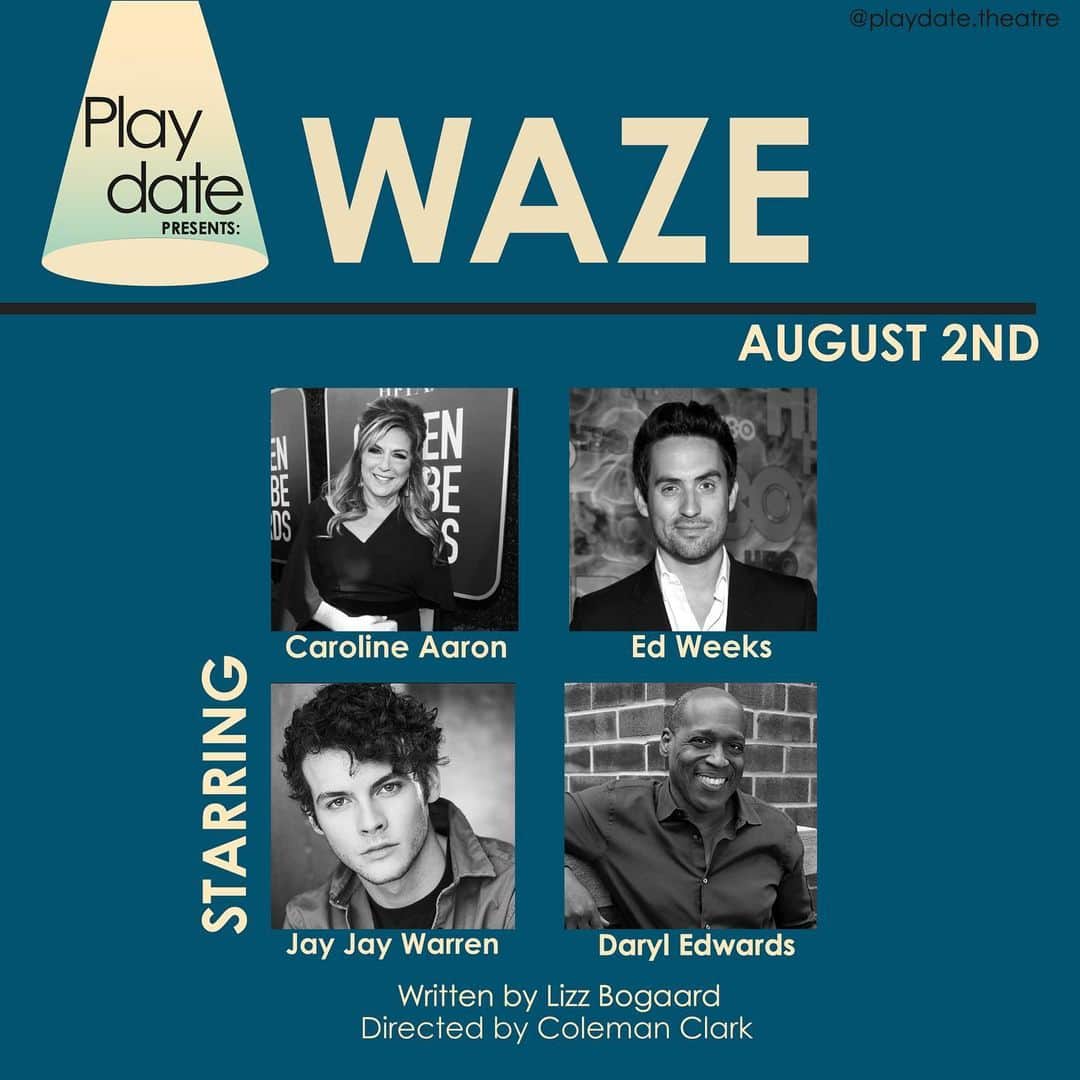 エド・ウィークスのインスタグラム：「So excited to be tackling virtual theatre with the amazing @joedirtsmom @jayjaywarren @darylglennedwards and everyone at @playdate.theatre! Donate what you want for a ticket and the play will stream tomorrow, 8/2 5pm PT/8pm ET. Link in my bio. Benefitting two fantastic organizations, @colorofchange @ywcagla. Thanks to the handsome @markfeuerstein for getting me involved.    WAZE is a darkly funny parable on technology written by @bizzlogaard and directed by @colemanrayclark」
