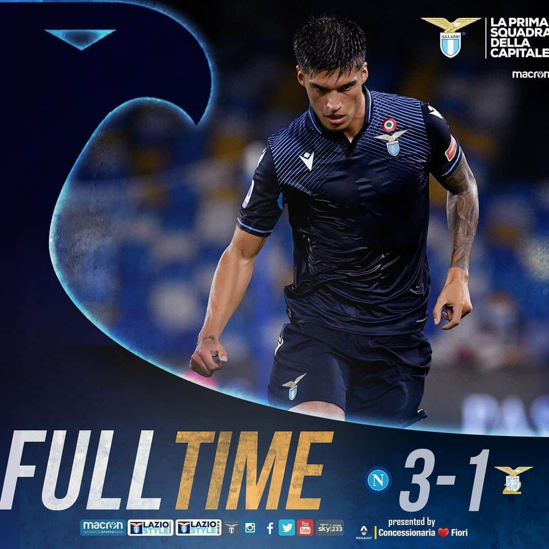 SSラツィオさんのインスタグラム写真 - (SSラツィオInstagram)「#NapoliLazio ⏹ Full time at San Paolo  #CMonEagles 🦅」8月2日 5時53分 - official_sslazio