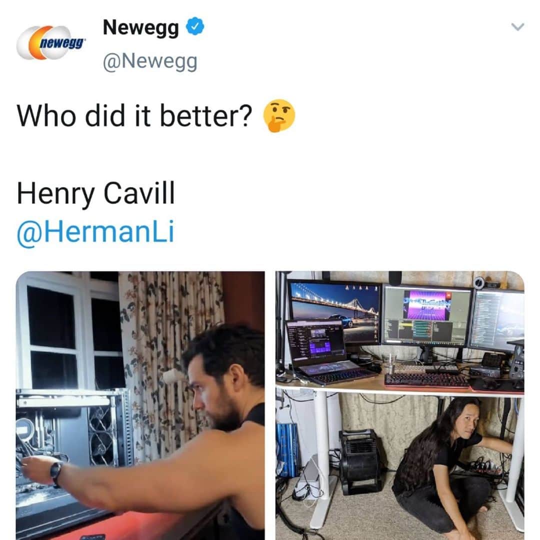 ハーマン・リさんのインスタグラム写真 - (ハーマン・リInstagram)「@newegg put me up against Superman @henrycavill recently. Who did it better? 😂」8月2日 5時57分 - hermanli