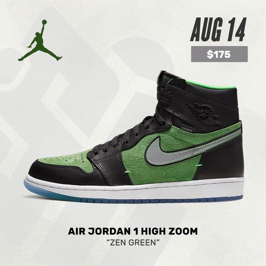 Sneaker Newsさんのインスタグラム写真 - (Sneaker NewsInstagram)「#SNReleaseAlert : The Air Jordan 1 High Zoom "Zen Green" will finally hit US retailers on August 14th. These dropped back in June globally. For full release details, tap the link in our bio.」8月2日 7時01分 - sneakernews
