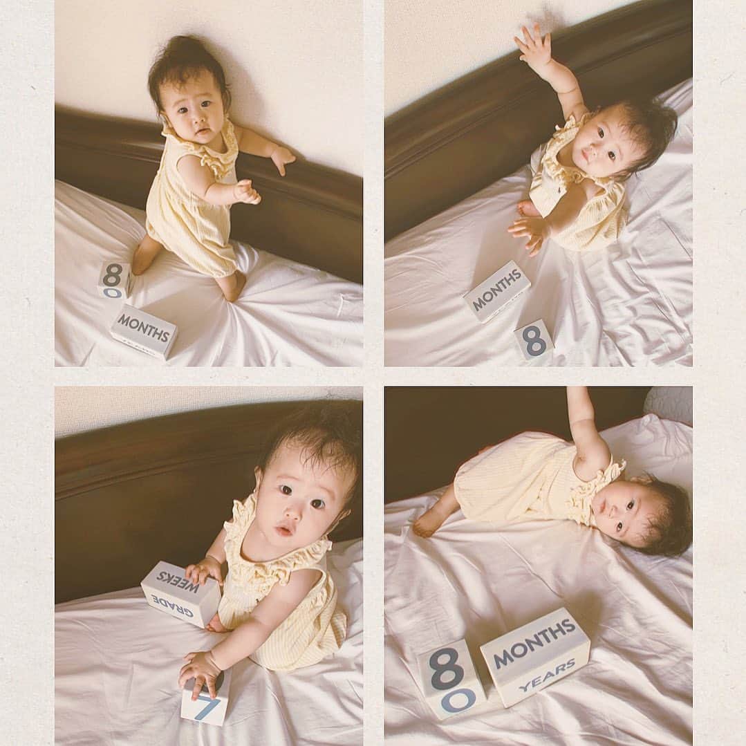 来夏さんのインスタグラム写真 - (来夏Instagram)「#🌈 今日で #生後8か月 👶🏻 下の歯も生えてきて ひとりごともふえて すばしっこくて どこでもついてきて よしよししてくれたりもする☺️ 感情表現が増えてきて嬉しい😊 愛をいっぱいありがとう💖 #8monthsold #babygirl」8月2日 14時20分 - rairairaika