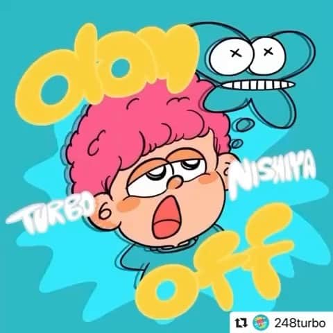 Pirakoのインスタグラム：「"day off" ターボ兄さんの新曲ジャケ写描かせていただきました🤩 メロディがめちゃ好き！楽しい！！踊りたくなっちまう！！！ みんな聞いてみてね🧊🔥🔥  #Repost @248turbo with @make_repost ・・・ 【新曲リリース】 8/8(土)新曲「day off」の配信リリースが決定🎉㊗️  ダメ人間の極み！おバカな歌詞と癖になるメロディーで、聴けば聴くほどリスナーをダメにするそんな曲！笑  ジャケットはイラストレーターのぴらこ大先生に書いてもらいました🖍 @pirachuns03   8/1〜各配信サイトより配信予約の受付開始です✨  ぜひ試聴して下さいーい🤙 - - #新曲 #dayoff #ダメ人間 #西矢ターボ　#やるべきこと #明日やろう #明日やろうは馬鹿野郎」