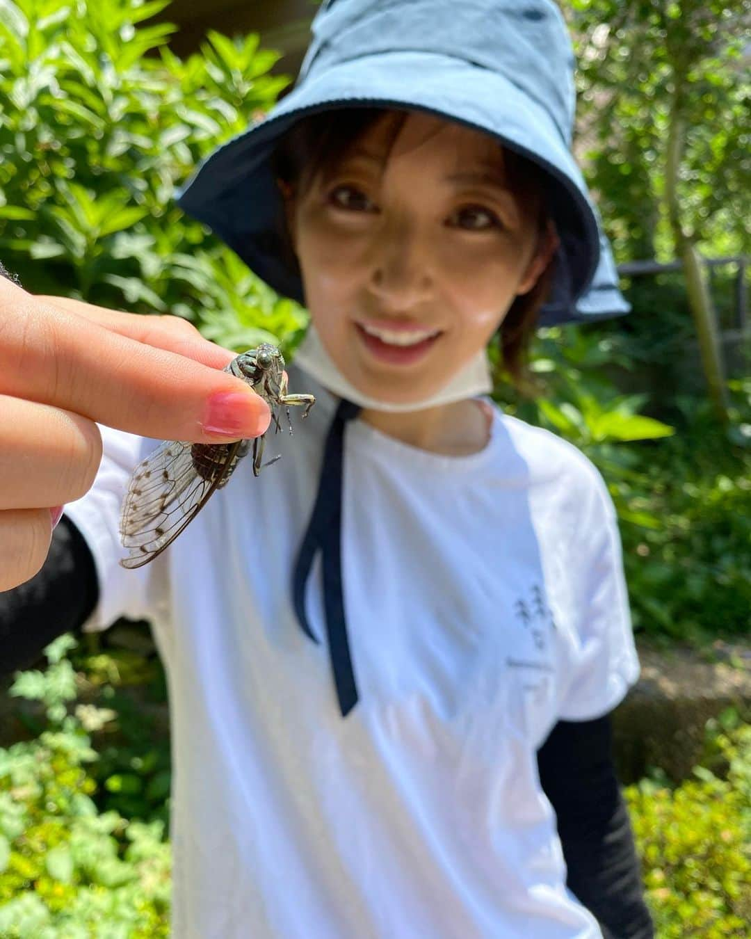 熊田曜子さんのインスタグラム写真 - (熊田曜子Instagram)「蝉とり🐝  #公園　#むしとり #セミ　#せみ　#写真の時だけマスクを下げたよ　#マスク暑い」8月2日 11時50分 - kumadayoko