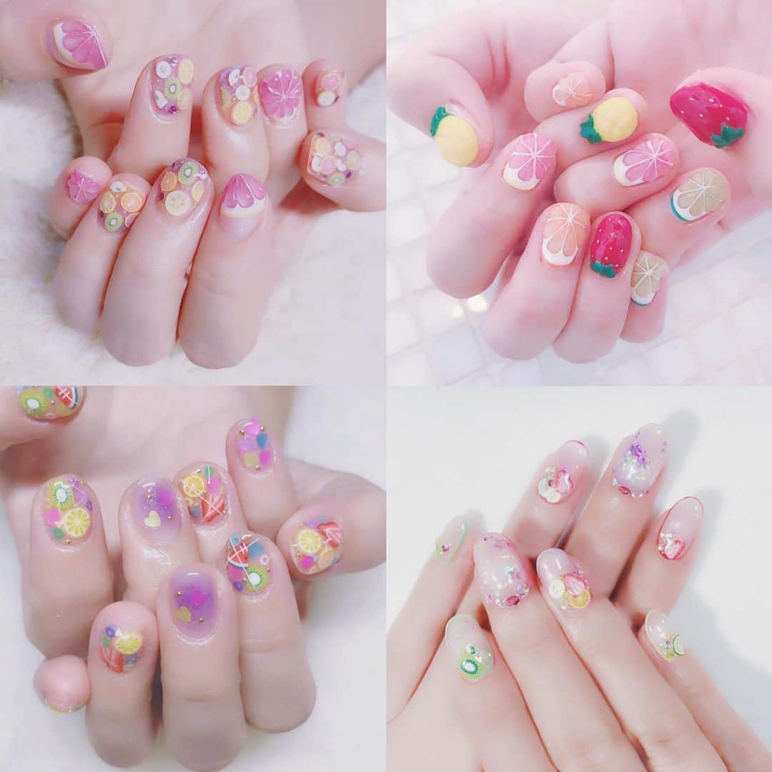なかやまちえこさんのインスタグラム写真 - (なかやまちえこInstagram)「過去のフルーツネイル fruit nails 4選。⠀ ⠀ #nail #nails #nailart #ネイル #美甲 #ネイルアート  #japanesenailart #manucure #japanesenails #manicurist #gelnails #أظافر #네일아트 #미용 #vẽmóng #フルーツネイル #fruitnails  #クリアネイル #clearnails」8月2日 22時22分 - chiekonakayama