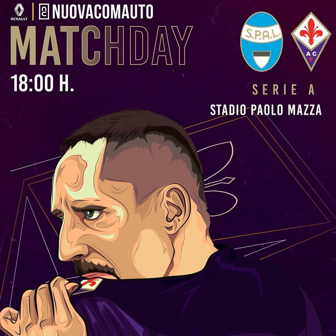ACFフィオレンティーナさんのインスタグラム写真 - (ACFフィオレンティーナInstagram)「⚜️ MATCH DAY ⚜️ 🤩 ARE YOU READY? 💪  🆚 SPAL ⏰ 18:00 CEST 🏟 Stadio Paolo Mazza  #ViolaArt by @el_falso9 🎨  Powered by @nuovacomauto  #ForzaViola 💜 #Fiorentina #SPALFiorentina  #ACFFiorentina #SerieA」8月2日 16時44分 - acffiorentina