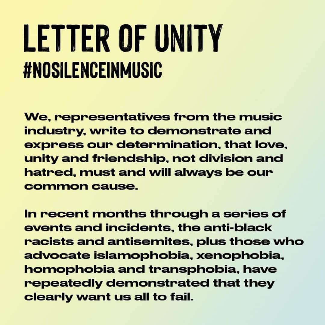 ナイル・ロジャースさんのインスタグラム写真 - (ナイル・ロジャースInstagram)「There is no room for any kind of prejudice or racism. The music industry stands united against all forms of racism. #nosilenceinmusic」8月2日 18時00分 - nilerodgers