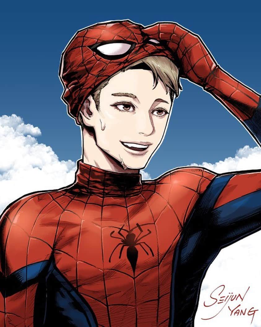 セイジュンのインスタグラム：「Spider-Man Day! #spiderman #spidermanday #marvel #comics #drawing #artwork #illustration」