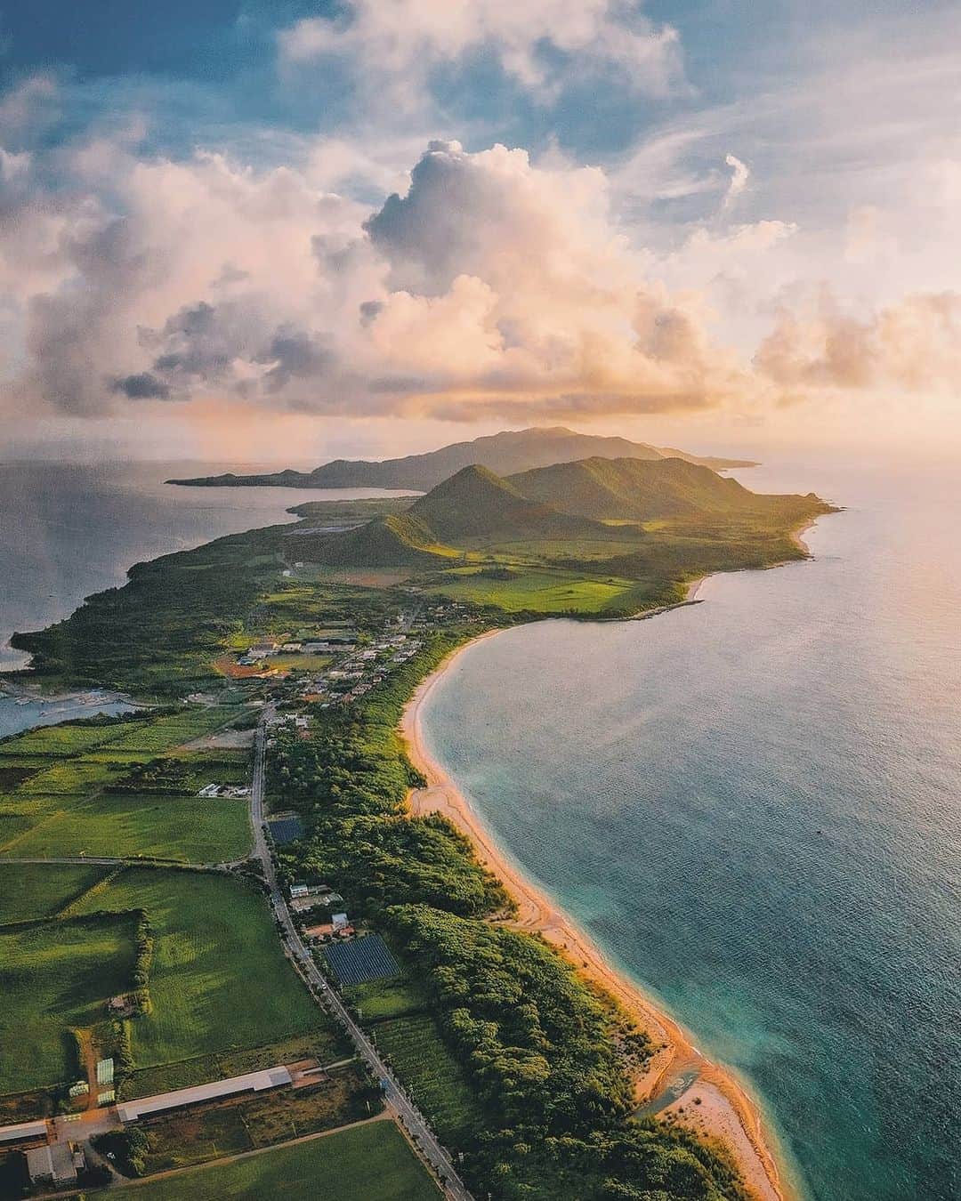Berlin Tokyoのインスタグラム：「The morning sun shines on the island and life moves on to live a new day. . . . #hellofrom , Ishigaki island, #japan . . Thanks for lending me your drone. @mitsuru_wakabayashi」