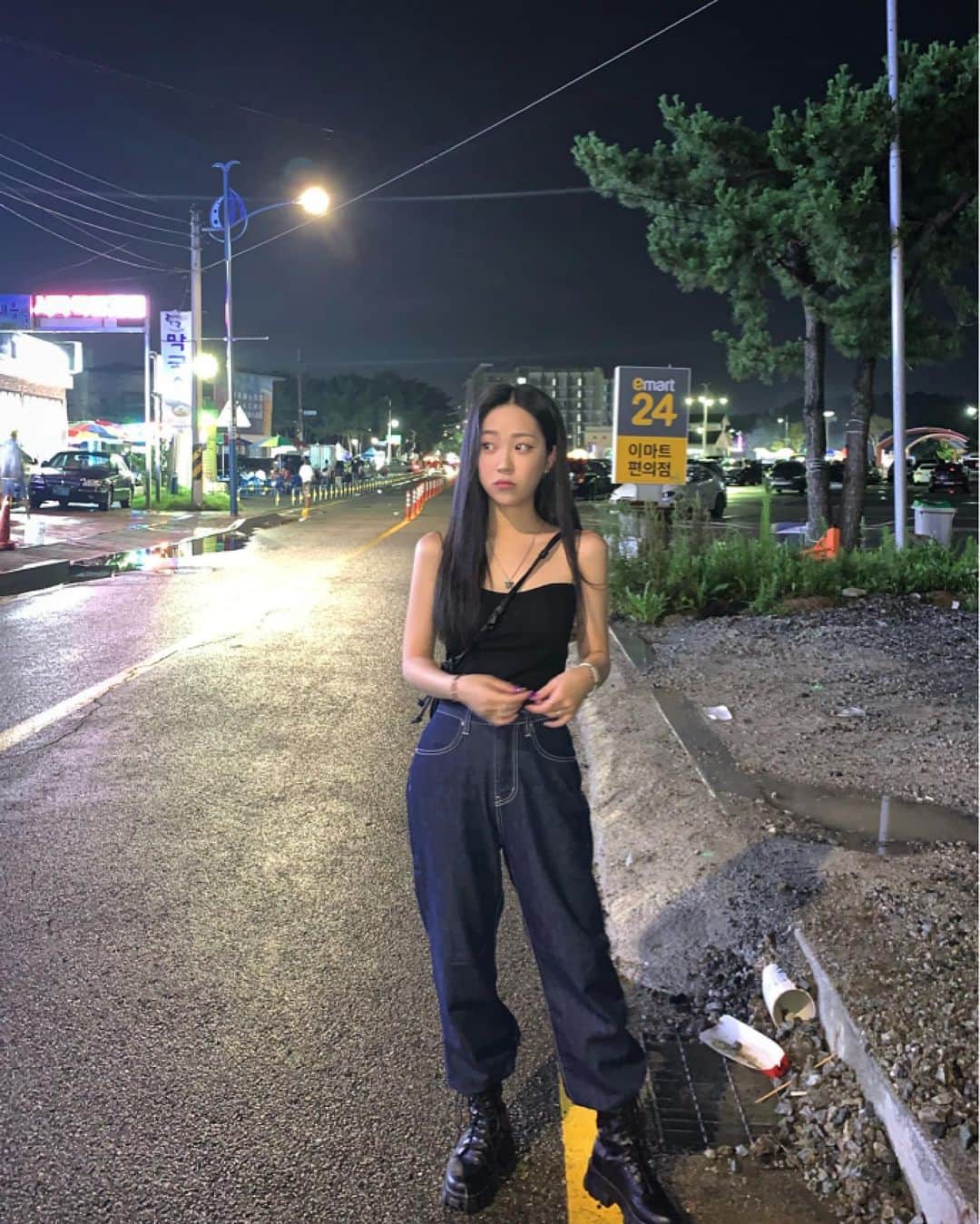 チャ・ユンジのインスタグラム：「속초밤바다💙」