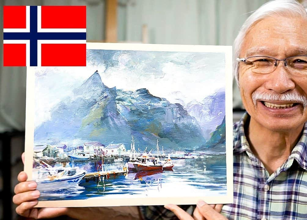 柴崎春通さんのインスタグラム写真 - (柴崎春通Instagram)「Hello everyone! Today, I will show you “Acrylic landscape painting / Fjord landscape in Norway” in the video, so please watch it until the end at YouTube!  皆さん、こんにちは。今回はアクリル絵の具で北欧の国、ノルウェーならではのフィヨルドの風景を描きました。YouTubeで観てくださいね😊  YouTube : Watercolor by Shibasaki  https://youtu.be/I3K-iqKFegM  #shiba_watercolor #acrylicpainting #painting #drawing #norway #fjord #lamdscape #youtube #youtuber #アクリル画 #ノルウェー」8月3日 8時23分 - shiba_watercolor