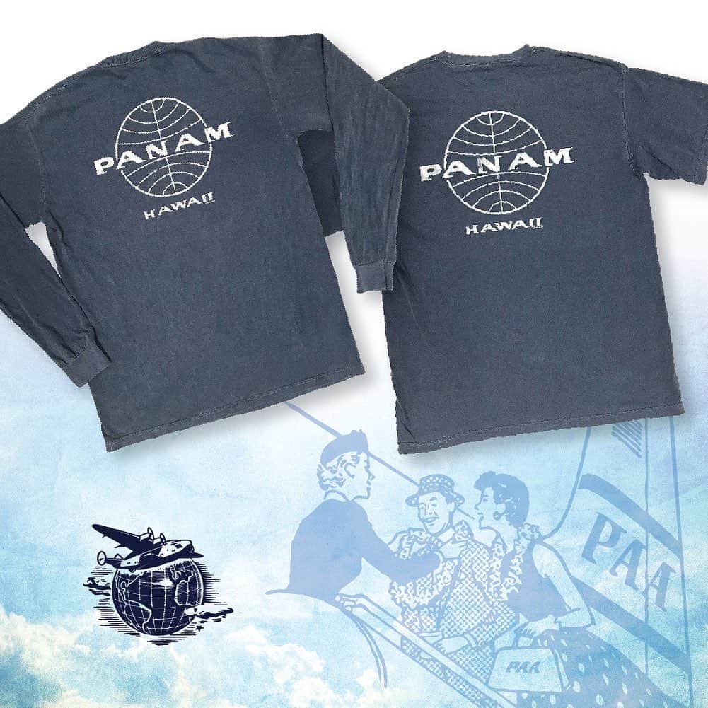 マリブシャツのインスタグラム：「Men’s short and long sleeve tees are back in full stock online! ✈️ 🤙🏼」