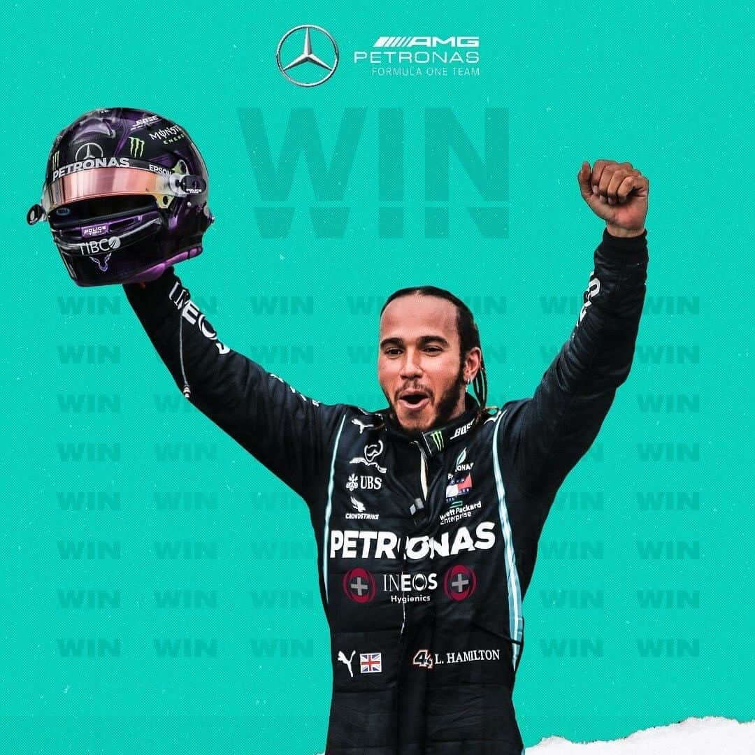 のインスタグラム：「WOOOOOW!!!! What an incredible ending to the #BritishGP!!! 🤯 @lewishamilton WINS his 7th at Silverstone!!! 🙌🙌‬ @mercedesamgf1」
