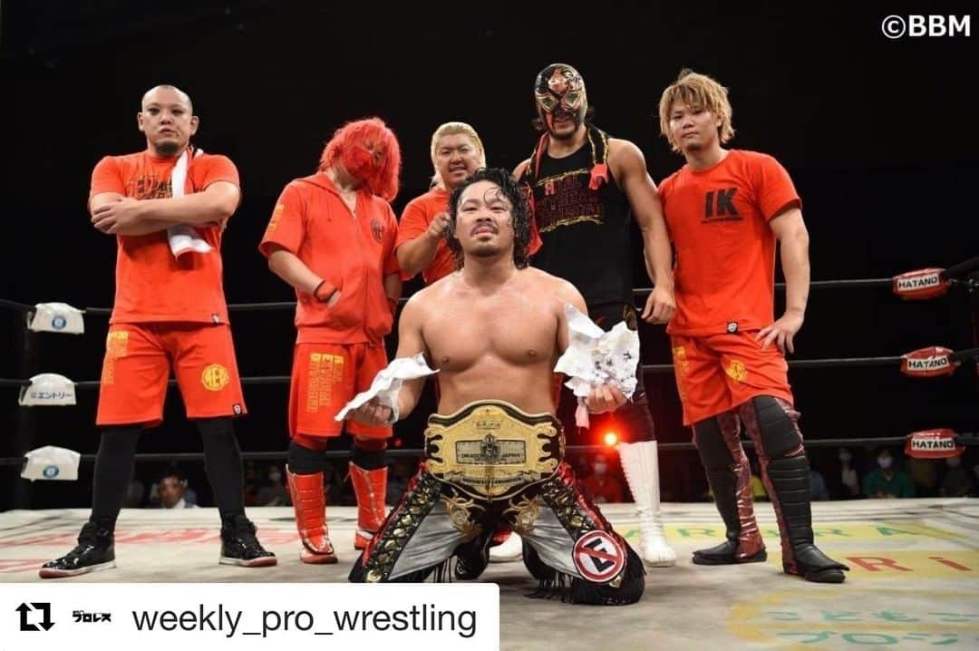 小林瑛太さんのインスタグラム写真 - (小林瑛太Instagram)「#Repost @weekly_pro_wrestling with @get_repost ・・・ 【週刊プロレスmobile】Eitaが土井成樹を破りドリームゲート初戴冠。箕浦康太＆ジェイソン・リーはB×Bハルク＆KAZMA SAKAMOTOからツインゲート奪取。前代未聞、梅干しで公開抽選…DRAGONGATE和歌山詳報 https://wp.bbm-mobile.com/sp2/Result/ResultShow.asp?s=048275 #週プロモバイル　#DragonGate」8月3日 0時20分 - eita_luchador