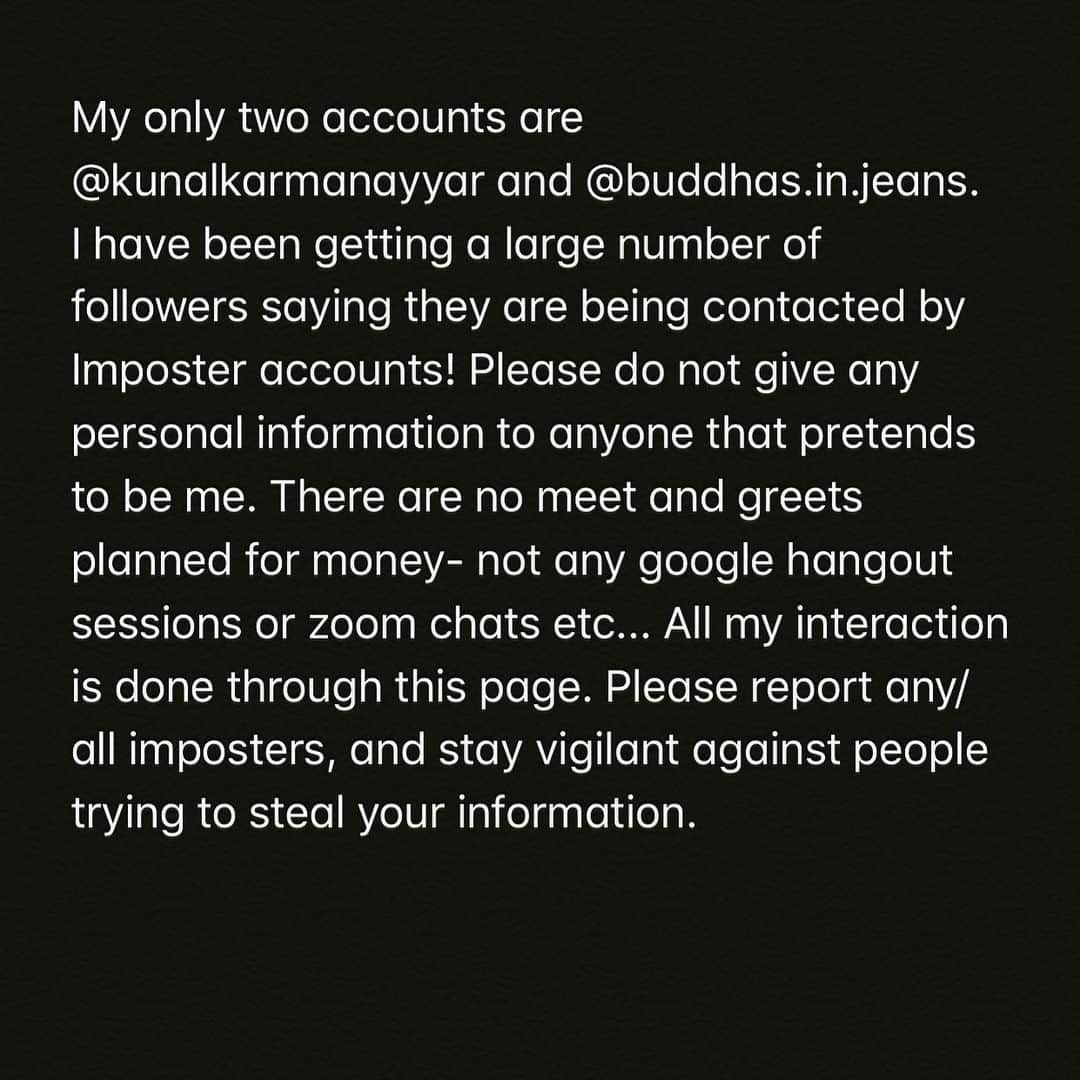 クナル・ネイヤーのインスタグラム：「Please stay vigilant.」