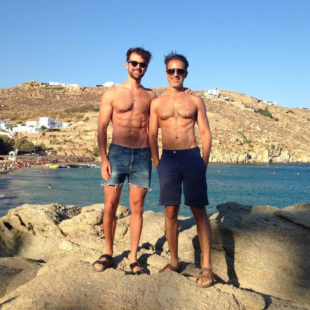 ブラッド・ゴレスキーのインスタグラム：「This is from our trip to Mykonos when Gary asked me to be Mrs. Janetti 💍 #2014 #tb」