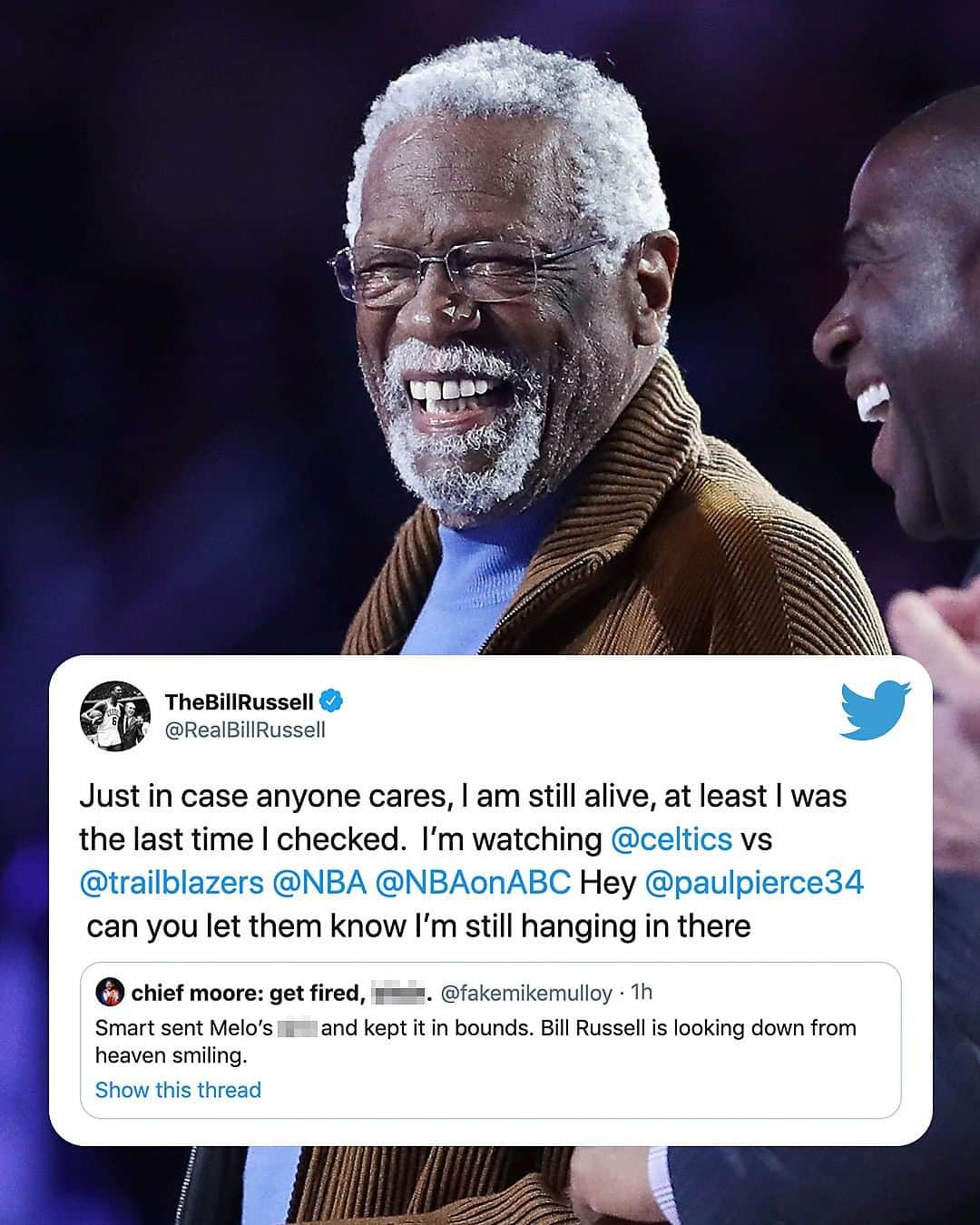 espnさんのインスタグラム写真 - (espnInstagram)「Bill Russell heat check 🔥😂」8月3日 6時42分 - espn