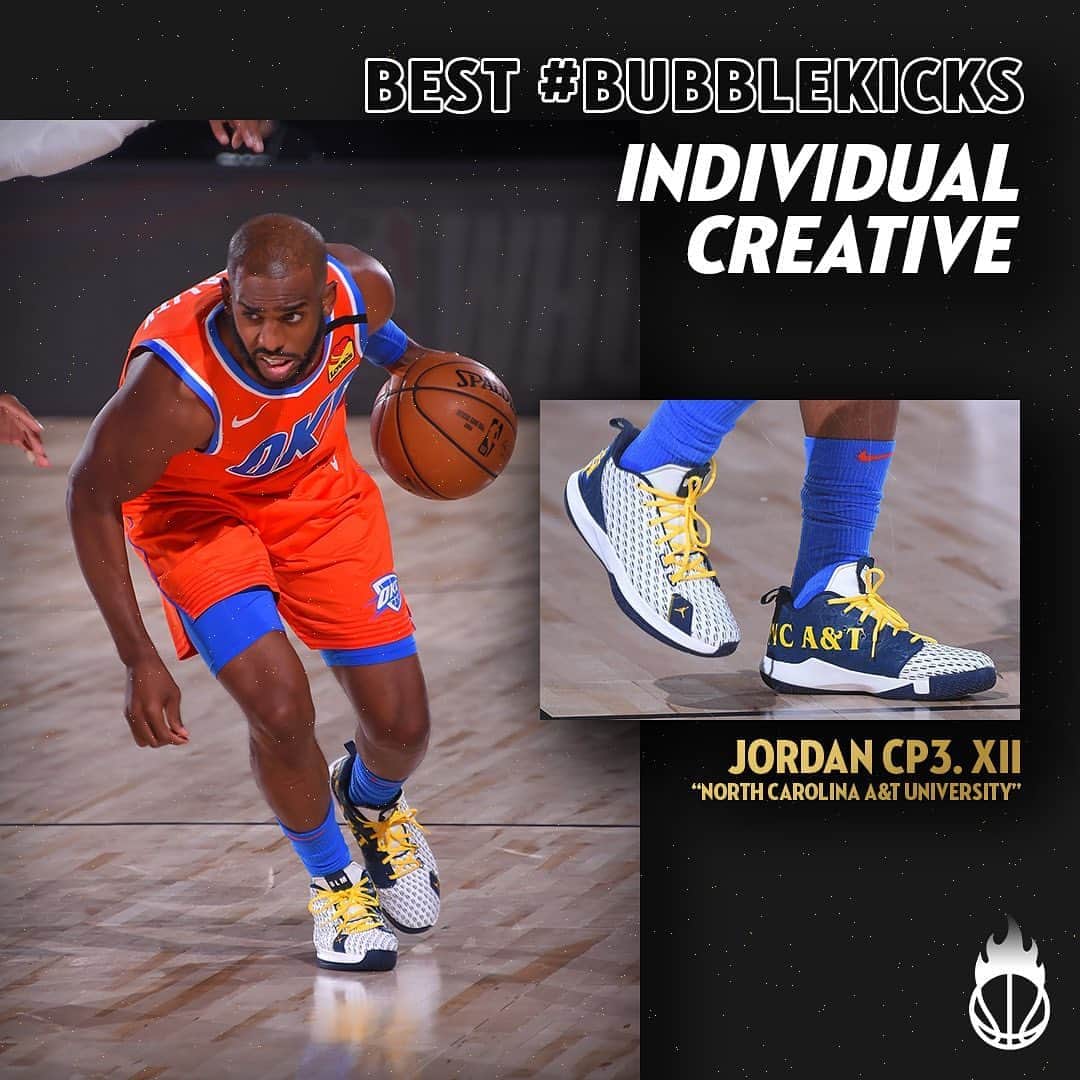 Nice Kicksさんのインスタグラム写真 - (Nice KicksInstagram)「The @nicekickshoops Best #BubbleKicks Individual Creative Award goes to @cp3. 🏆 The future HOF’er is set to produce a docu-series about #HBCU’s and their recruiting struggles. His #BubbleKicks combined with ongoing protests against racial injustice have amplified the conversation of the importance of these historic schools.」8月18日 1時42分 - nicekicks