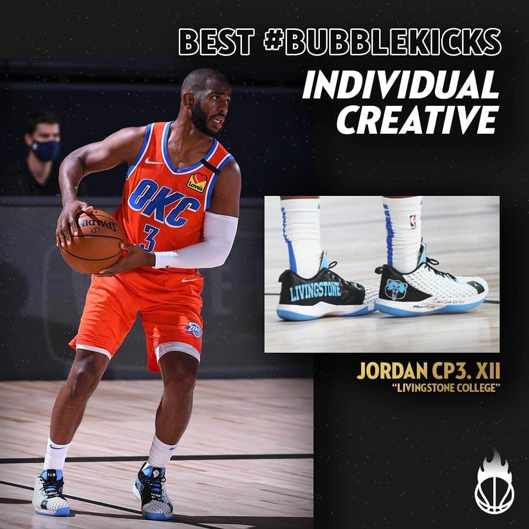 Nice Kicksさんのインスタグラム写真 - (Nice KicksInstagram)「The @nicekickshoops Best #BubbleKicks Individual Creative Award goes to @cp3. 🏆 The future HOF’er is set to produce a docu-series about #HBCU’s and their recruiting struggles. His #BubbleKicks combined with ongoing protests against racial injustice have amplified the conversation of the importance of these historic schools.」8月18日 1時42分 - nicekicks