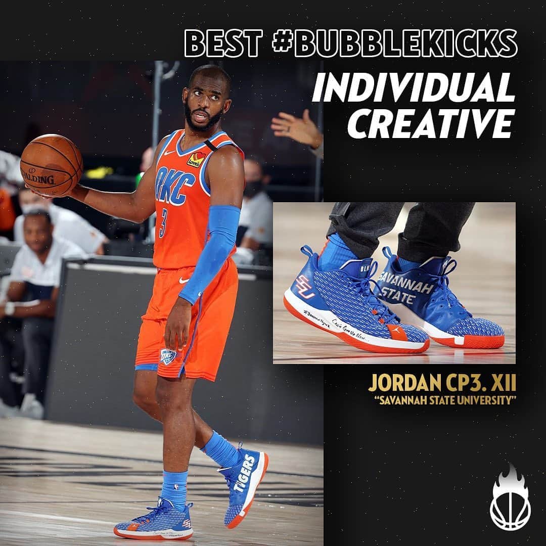 Nice Kicksさんのインスタグラム写真 - (Nice KicksInstagram)「The @nicekickshoops Best #BubbleKicks Individual Creative Award goes to @cp3. 🏆 The future HOF’er is set to produce a docu-series about #HBCU’s and their recruiting struggles. His #BubbleKicks combined with ongoing protests against racial injustice have amplified the conversation of the importance of these historic schools.」8月18日 1時42分 - nicekicks
