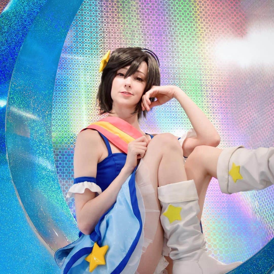 姫沢のインスタグラム：「💙  #patreon #cosplayer #kikuchimakoto #theidolmaster #imas #idolmastercosplay #himezawa #アイマス　#姫沢　#レオヤー　#アイドル　#コスプレ」