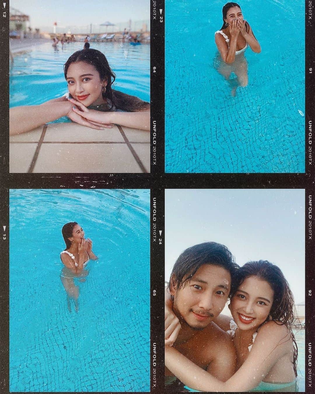 Yumaikaのインスタグラム：「memories of summer 🌻 2人で過ごすのも あと少しや〜が 口癖🎞  寂しいようで嬉しいね🎐 毎日 ありがとう👨‍👩‍👧  ホテルのpoolは 人も少なくて快適でした🧼」