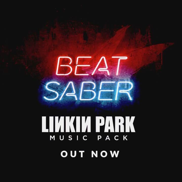 リンキン・パークのインスタグラム：「‪Linkin Park + @BeatSaber‬  ‪The Linkin Park Music Pack is available now on the VR rhythm game Beat Saber. Experience 11 Linkin Park songs in virtual reality. ‬  ‪Get the music pack on Steam, Oculus Store or PlayStation Store.‬」