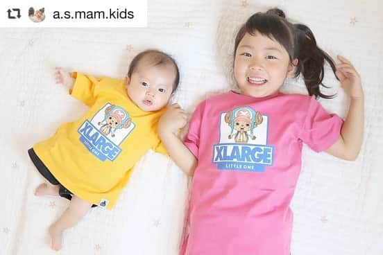 X-girl Stages Officialさんのインスタグラム写真 - (X-girl Stages OfficialInstagram)「#repost @a.s.mam.kids via @PhotoAroundApp  .  ＼XLARGE kids インスタグラム限定企画／ ONE PIECE(ワンピース)コラボTシャツ プレゼントキャンペーン🎁 当選者様のポスト📮をご紹介✨   @a.s.mam.kids さま 親子でONE PIECEファンとの事で たくさんご投稿いただき、ありがとうございます✨ 姉妹でチョッパーTシャツ💕 とっても可愛らしい素敵な投稿に癒されました📸😊  ーーーーーーーーーーーー  .  🌿 . 【 shii-chii-gram 】 . . . . 二人での撮影が楽しいらしい♡ . . . . . . ♡♡♡♡ . . ―――――――――――――――――――― << ONE PIECE Tシャツ >> . size⏩chii 80cm ， shii 130cm . @xgirlstages . (model⏩ chii 3 month ,. HT : 60cm , HT : 5.4 ㎏ ， shii 5 year ,  HT : 122 cm ,  WT : 21 ㎏ ) . . ―――――――――――――――――――― . #ママライフカメラ #コドモダカラ #コドモノ #comonaファッション #comonaトータルコーデ #お洒落さんと繋がりたい #canon #my_eos_photo #kissカメラ #一眼レフ初心者 #ファインダー越しの私の世界 #写真好きなひとと繋がりたい #mamanokoカメラ部 #女の子ママ #姉妹ママ #ママさんと繋がりたい #赤ちゃんのいる暮らし #赤ちゃんのいる生活 #スマイル育児 #子育てぐらむ #プチプラ #寝相アート #生後2ヶ月 #モニターモデル #キッズモデル #ベビーモニター #picksitte」8月3日 17時05分 - xgirlstages