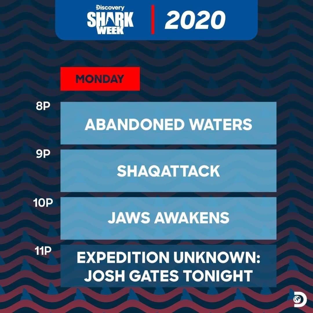 Discoveryさんのインスタグラム写真 - (DiscoveryInstagram)「Which #SharkWeek shows will you be watching? Scroll through for the schedule. 🗓🦈」8月3日 9時00分 - discovery